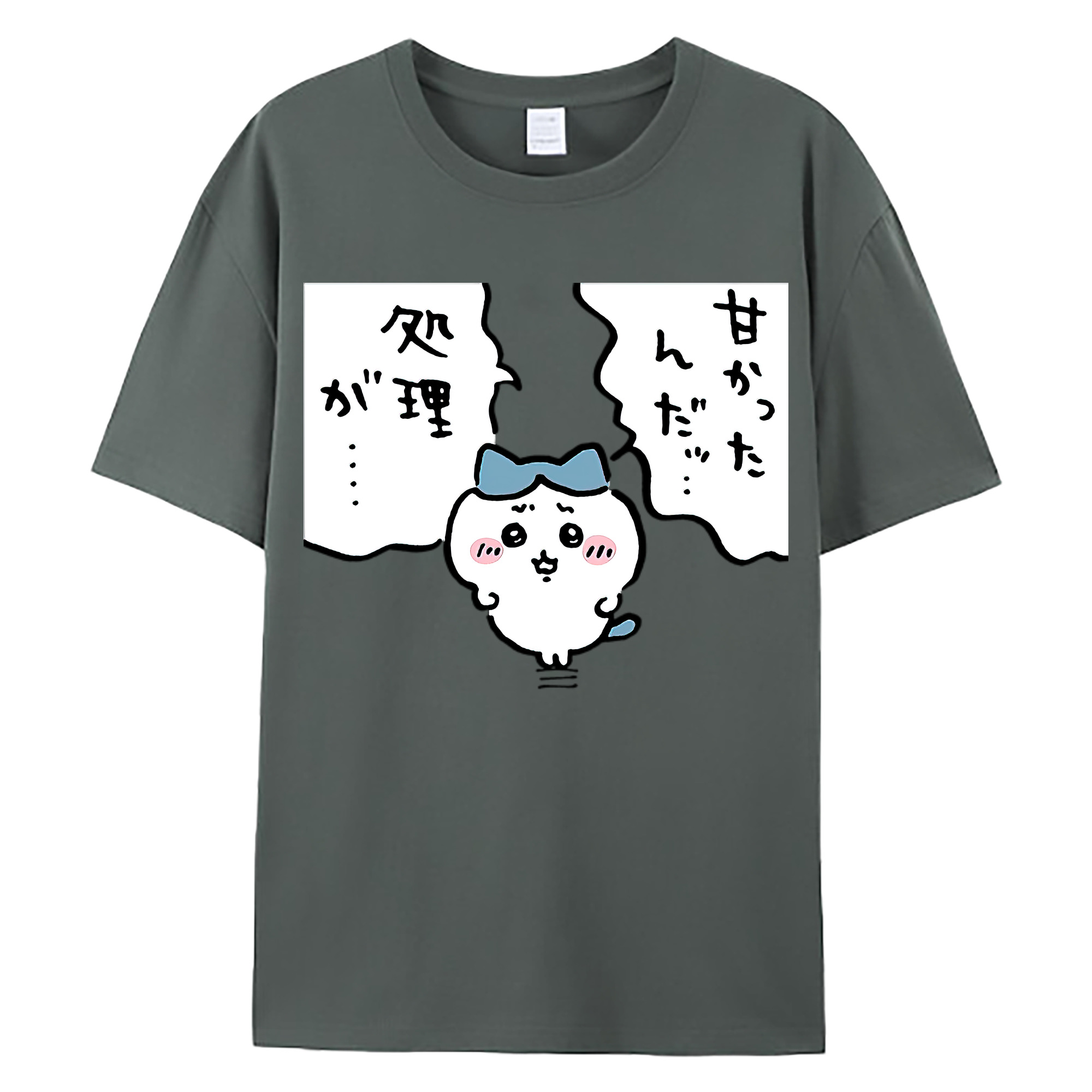 （画像用） ちいかわ ハチワレ Chii-kawa hachiware 綿100％ メンズ半袖Tシャツ｜肌触りやわらか＆通気性